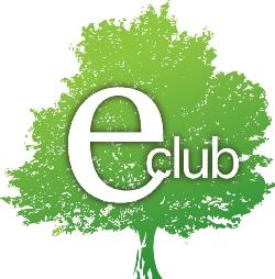 Green tree with the E-Club logo in white. Green tree with the E-Club logo in white.
